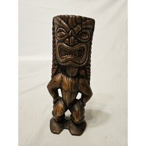Vintage Treasure Craft of Hawaii 1969 Tiki God Faux Wood ~ Ceramic No 173